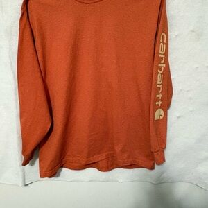 Carhartt Original Fit Shirt Men'sXL Orange K231 Long Sleeve LogoGraphic Workwear